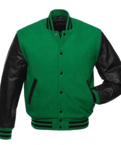 Kelly Green and Black Varsity Jacket