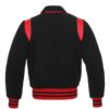 Retro Black Wool with Red Leather Varsity Jacket