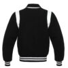 Retro Black Wool with White Leather Varsity Jacket
