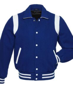 Retro Royal Wool with White Leather Varsity Jacket
