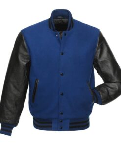 Royal Blue and Black Varsity Jacket