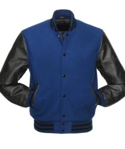 Royal Blue and Black Varsity Jacket