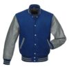 Royal Blue and Grey Varsity Jacket