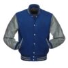 Royal Blue and Grey Varsity Jacket