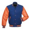 Royal Blue and Orange Varsity Jacket