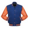 Royal Blue and Orange Varsity Jacket