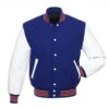 Royal Blue and White College Varsity Jacket