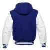 Royal Blue and White Hooded Varsity Jacket