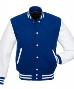 Royal Blue and White Varsity Jacket