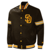 San Diego Padres Starter Brown Midfield Satin Varsity Jacket