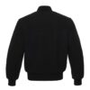 Solid Black Wool Varsity Jacket