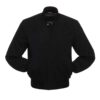 Solid Black Wool Varsity Jacket