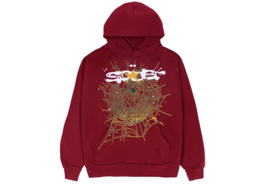 Sp5der Logo Maroon Hoodie