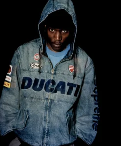 Supreme X Ducati Hooded Racing Blue Jacket