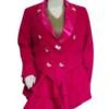 Ted Lasso Keeley Pink Heart Button Blazer