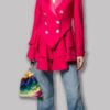 Ted Lasso Keeley Pink Heart Button Blazer