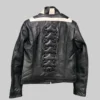 Olga Kurylenko Quilted Biker Leather Jacket