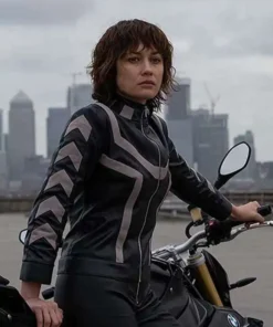 The Courier Olga Kurylenko Biker Leather Jacket