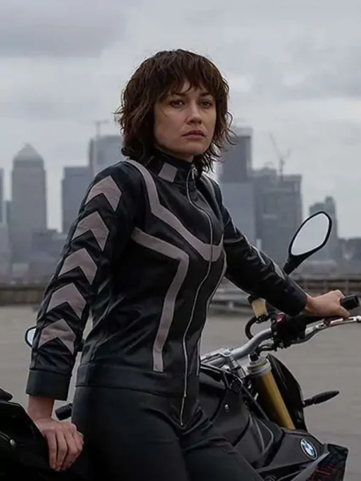 The Courier Olga Kurylenko Biker Leather Jacket