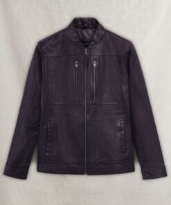 Thunder Storm Purple Biker Leather Jacket