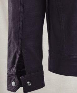 Thunder Storm Purple Biker Leather Jacket