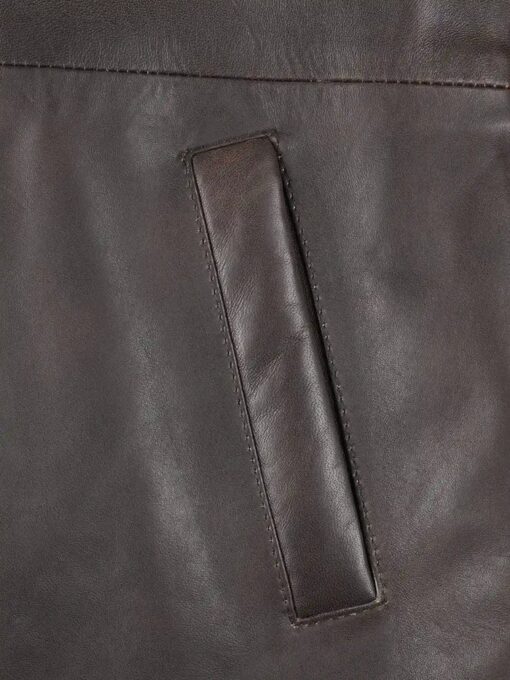Winchester Men's Distressed Dark Brown Leather Car Coat