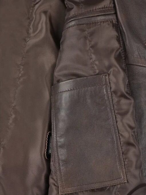 Winchester Men's Distressed Dark Brown Leather Car Coat
