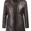 Winchester Men's Distressed Dark Brown Leather Car Coat