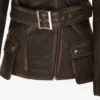 Womens Brown Distressed Brown Leather Jacket