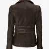 Womens Brown Distressed Brown Leather Jacket