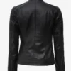 Women's Black Cafe Racer Leather Jacket