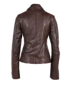 Womens Brown Biker Hooded Leather Jacket