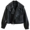 Women’s Oversized Black Leather jacket
