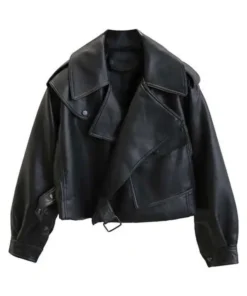 Women’s Oversized Black Leather jacket