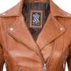 Women's Light Brown Biker Leather Jacket