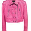 Womens Pink Leather Jacket