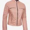 Austin Women's Pink Leather Jacket