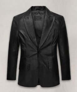 Black Python Catwalk Leather Blazer
