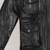 Bold Black Women Utility Leather Jacket