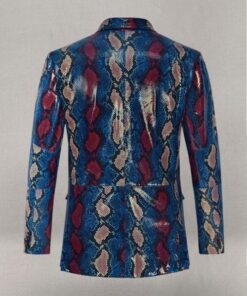 Bold Blue Python Catwalk Leather Blazer