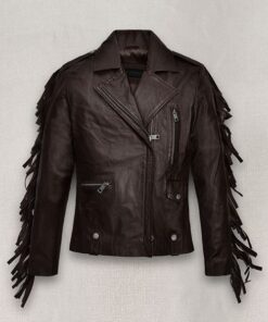 Bold Fringed Leather Jacket
