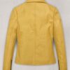 Bold Yellow Biker Leather Jacket