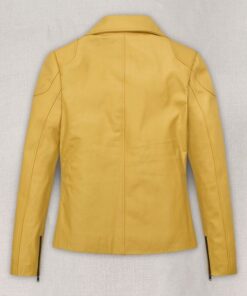 Bold Yellow Biker Leather Jacket