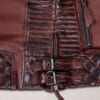 Charlotte Burnt Maroon Leather Jacket