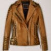 Charlotte Burnt Mustard Leather Jacket