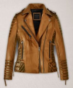 Charlotte Burnt Mustard Leather Jacket