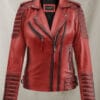 Charlotte Burnt Red Leather Jacket