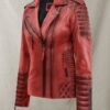 Charlotte Burnt Red Leather Jacket