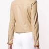 Chic Beige Biker Leather Jacket