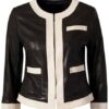 Classic Black and White Leather Jacket